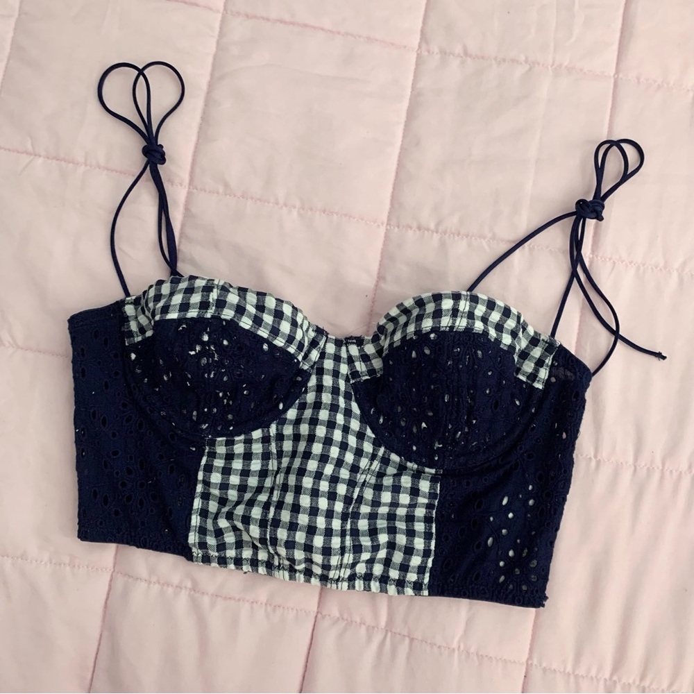 NWOT urban outfitters sweet on you gingham bustier top